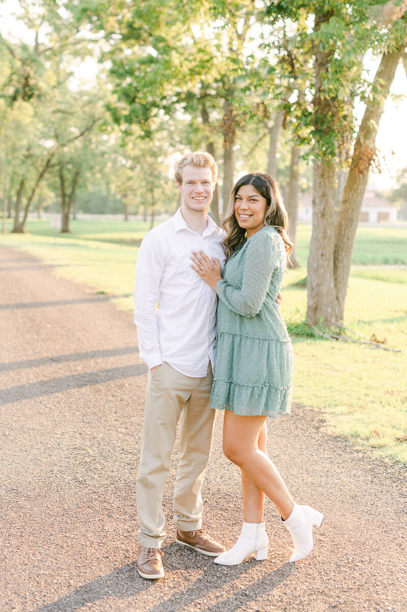 couple during their houston engagement session 