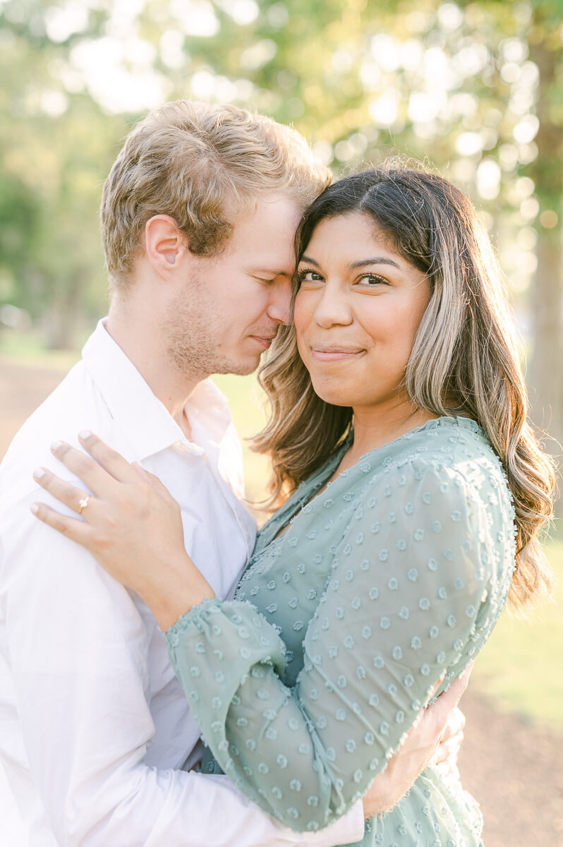 couple during their houston engagement session 