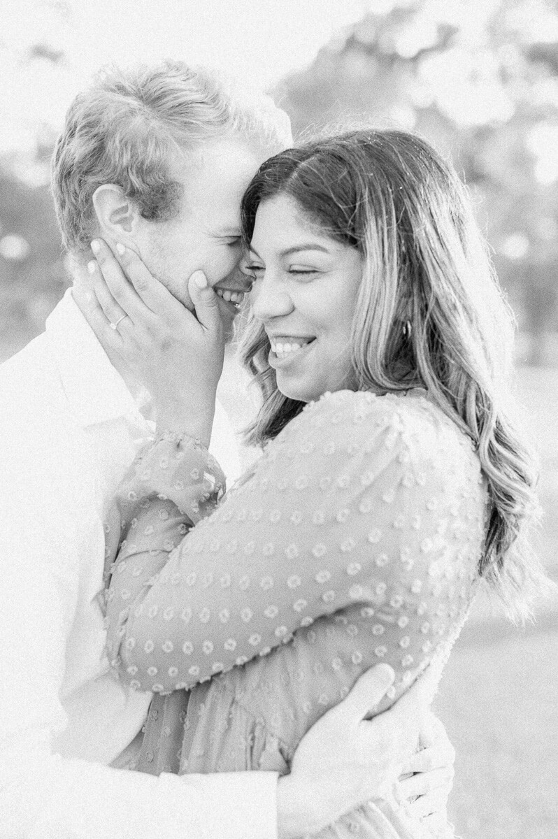 black and white photo of a couple photographed by houston wedding photographer