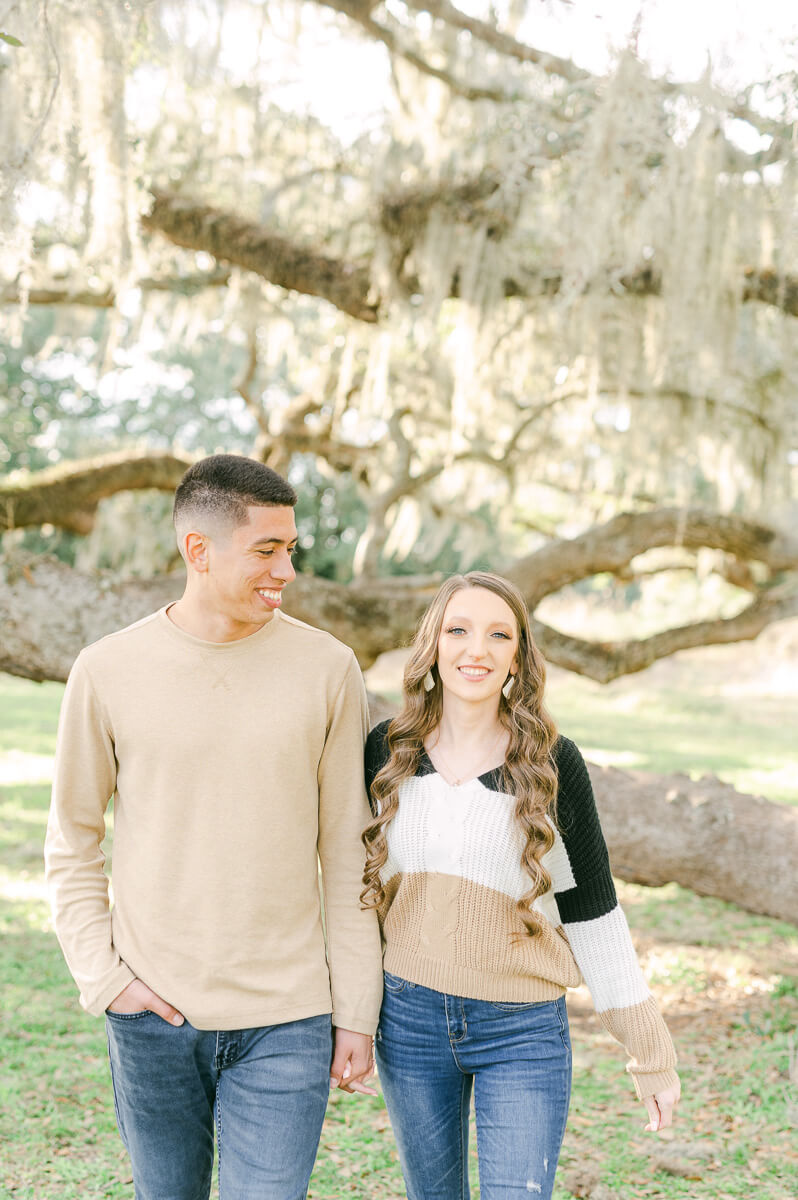 a couple at their houston engagement session