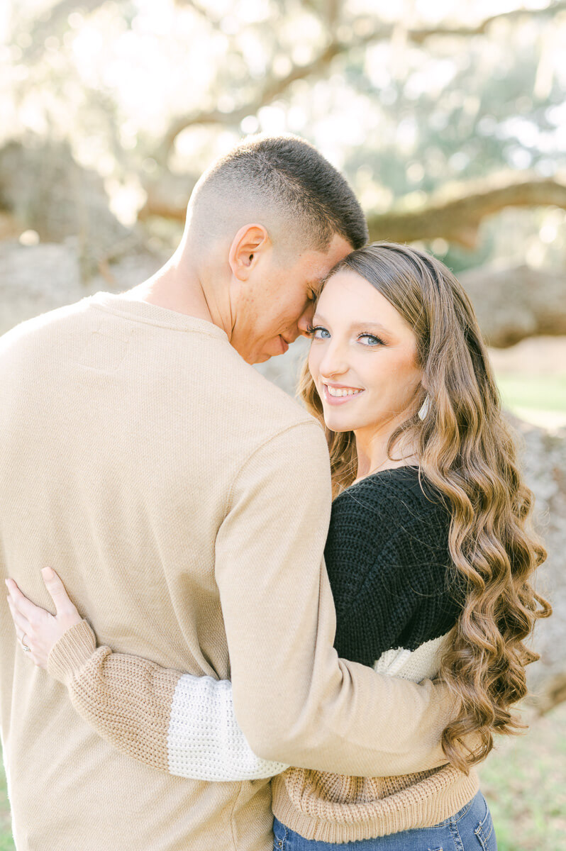 a couple at their houston engagement session