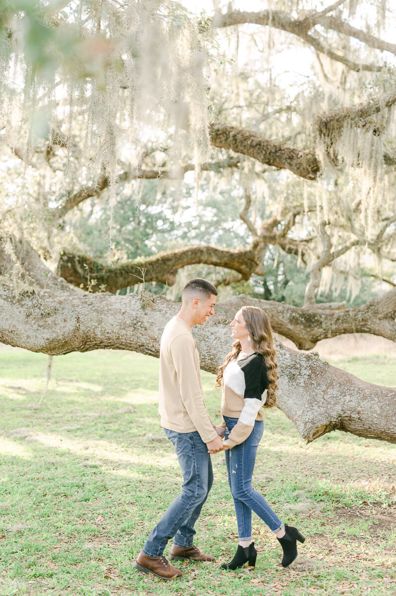 a couple at their houston engagement session