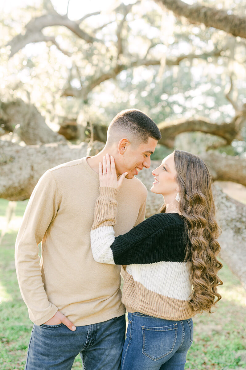 a couple at their houston engagement session