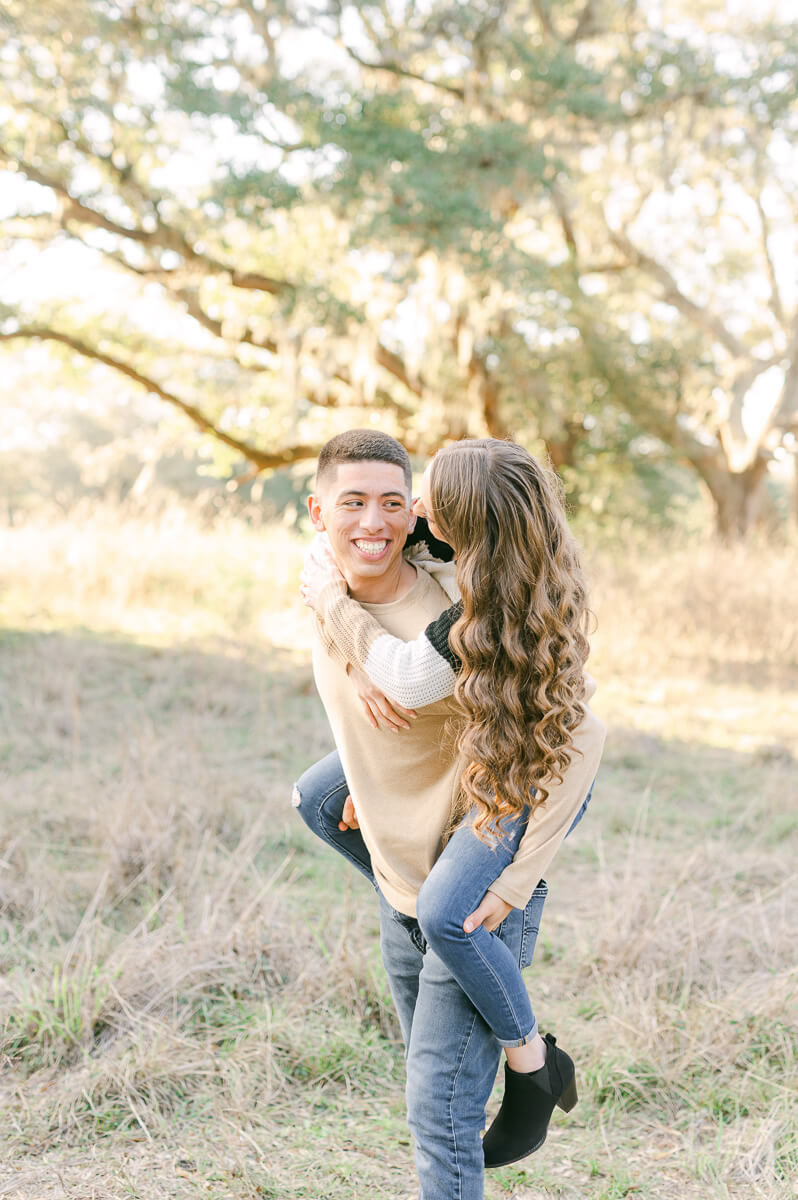 a couple at brazos bend state park