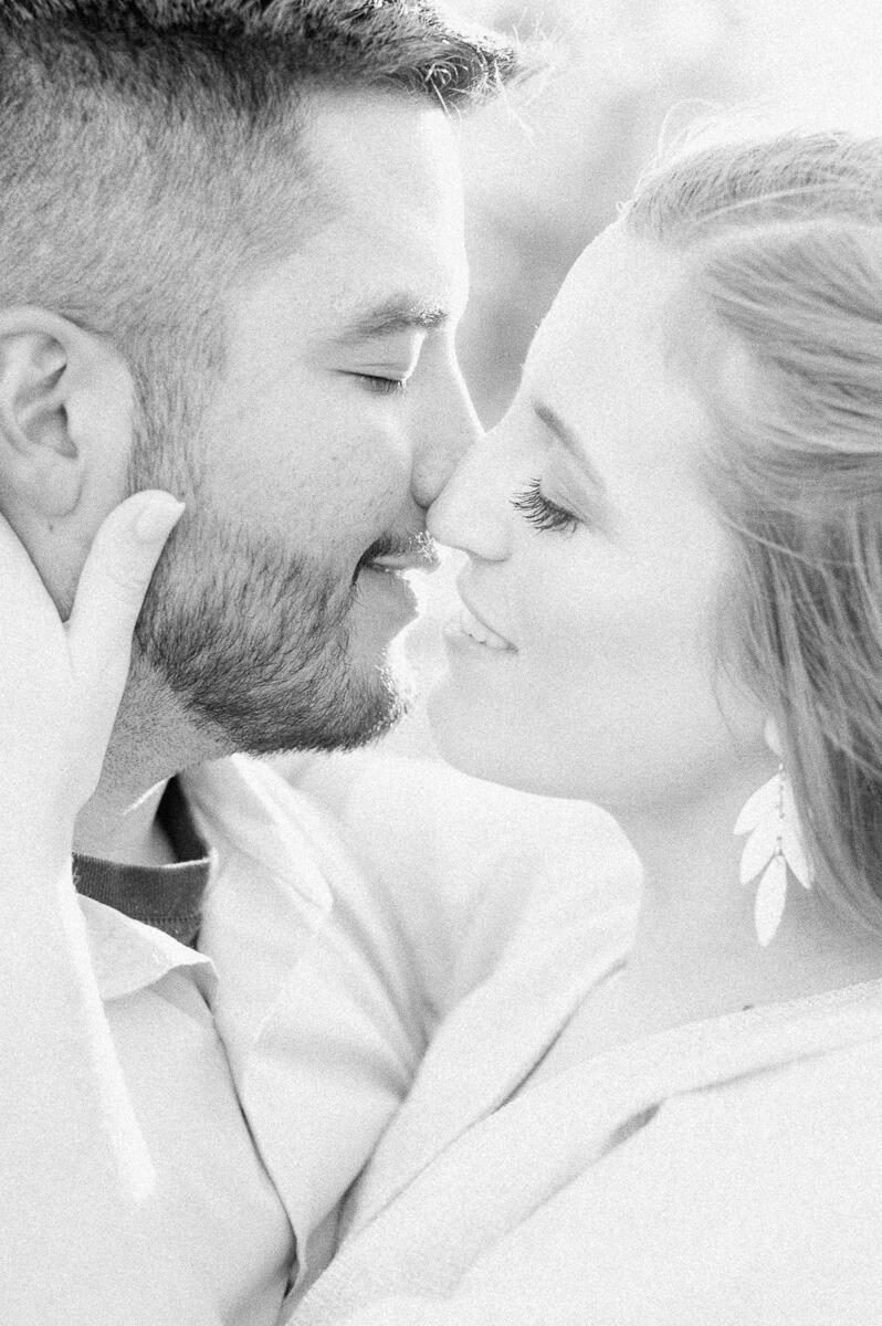 a black and white photo of a couple in Austin