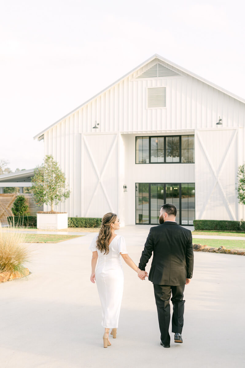 couple at the farmhouse wedding venue