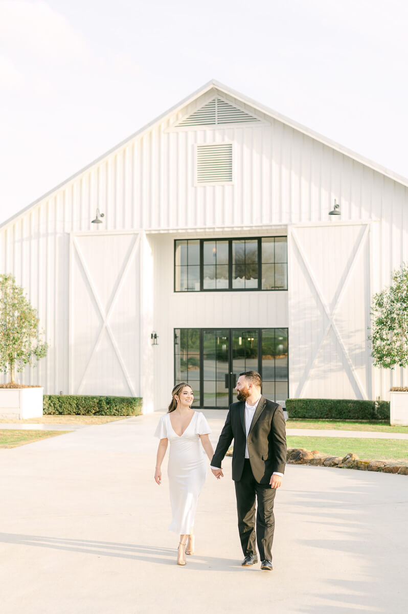 couple at the farmhouse wedding venue