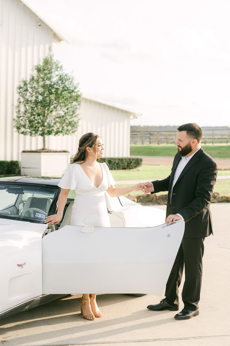 couple at the farmhouse wedding venue