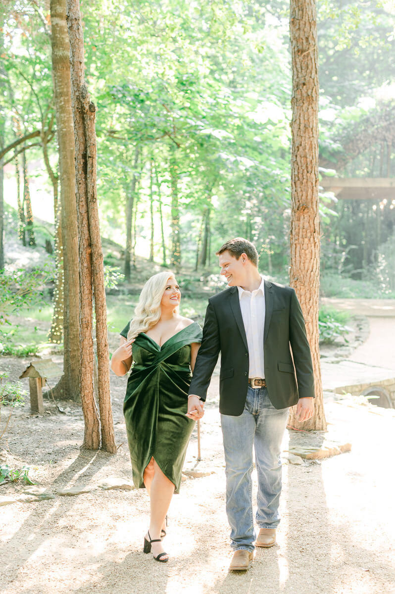 a couple walking at big sky barn