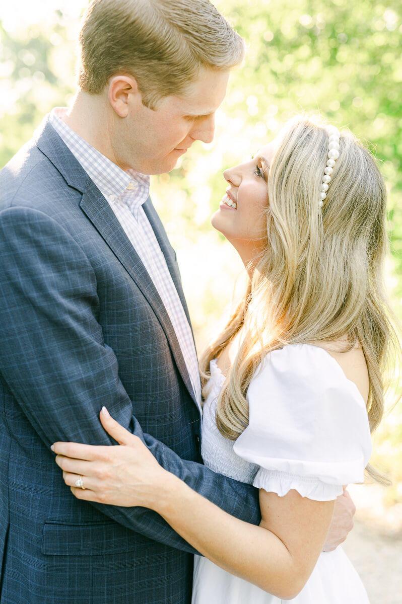 a couple at their houston engagement session