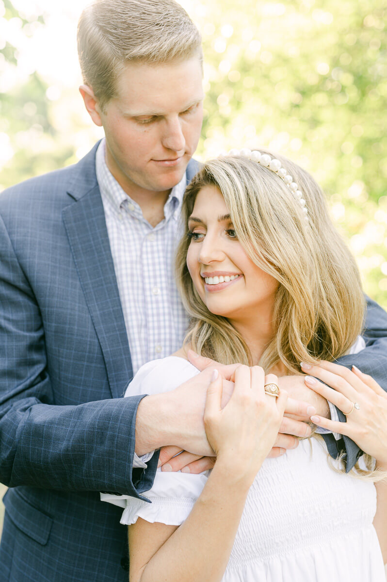 a couple at their houston engagement session