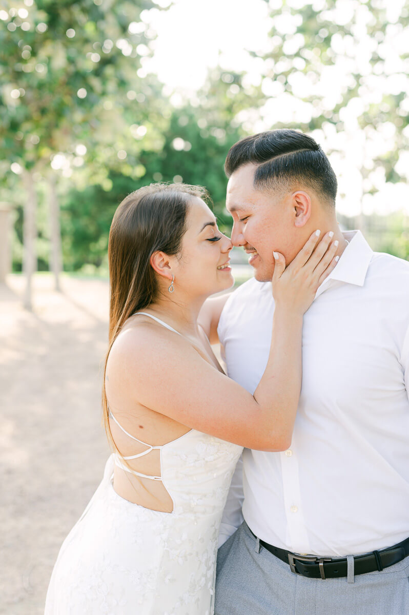 a couple posing for their engagement session 