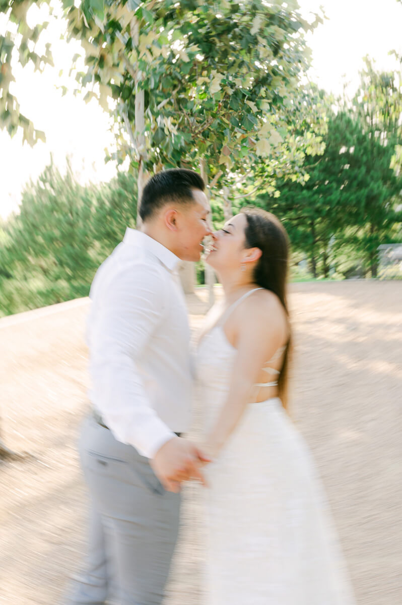 an artistic photo of a couple at their houston engagement session 