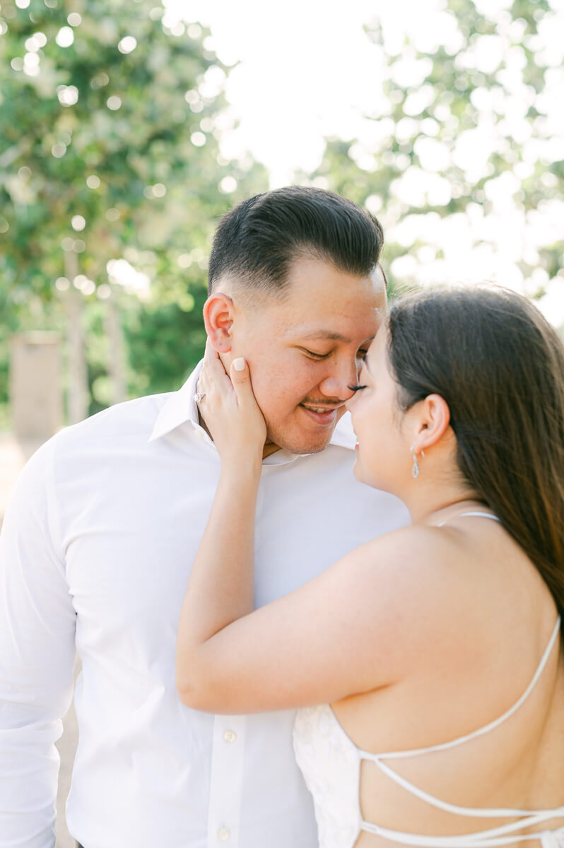 a couple during their Downtown Houston engagement session