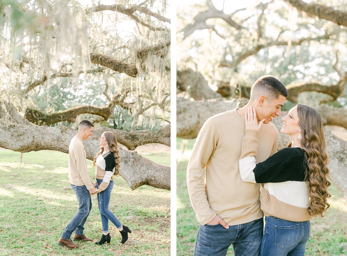 a couple at their houston engagement session
