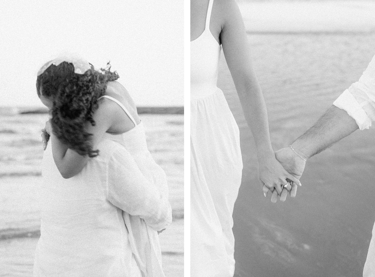 Couple in black and white by Houston wedding photographer Eric & Jenn Photography