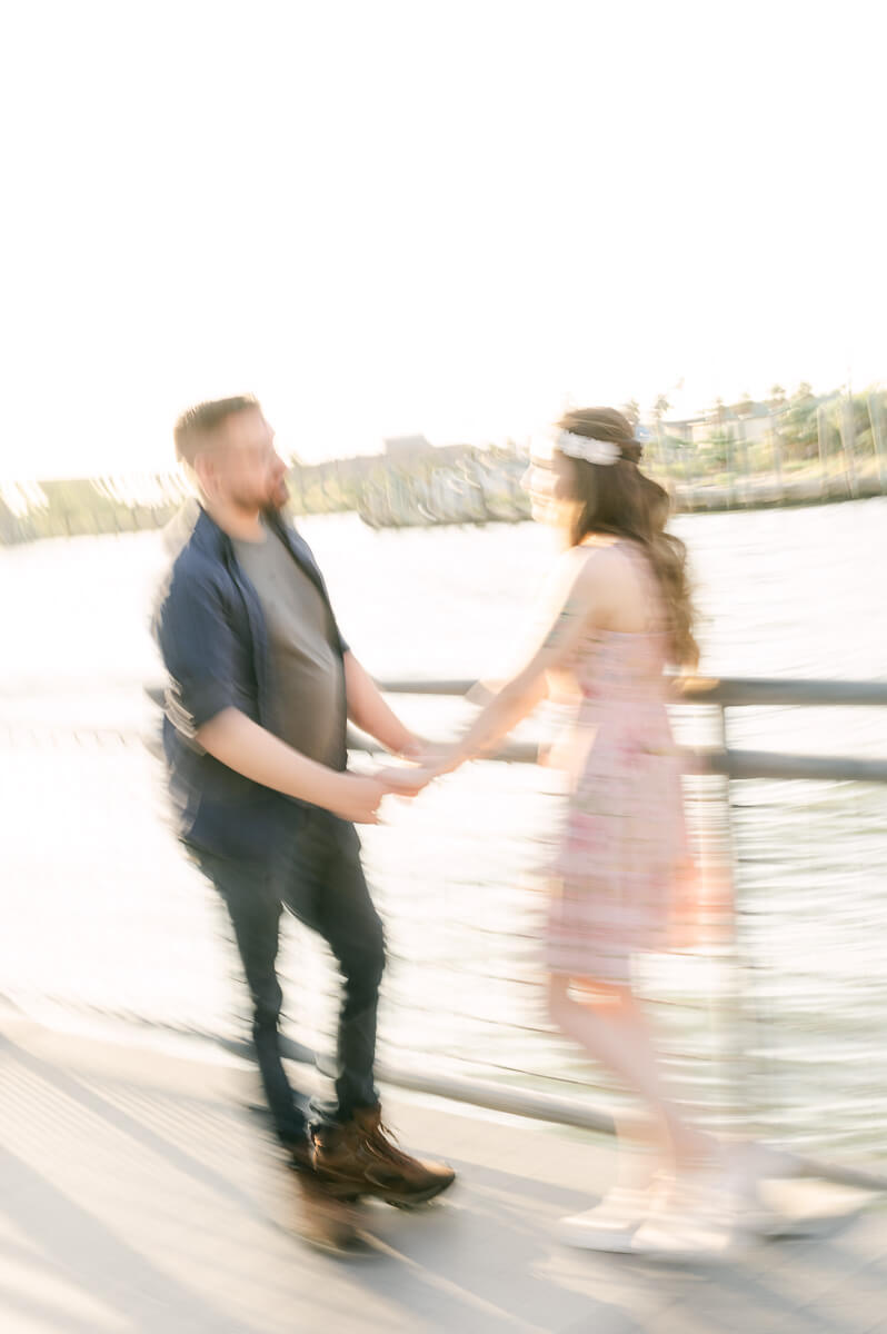 a couplet their kemah boardwalk engagement session