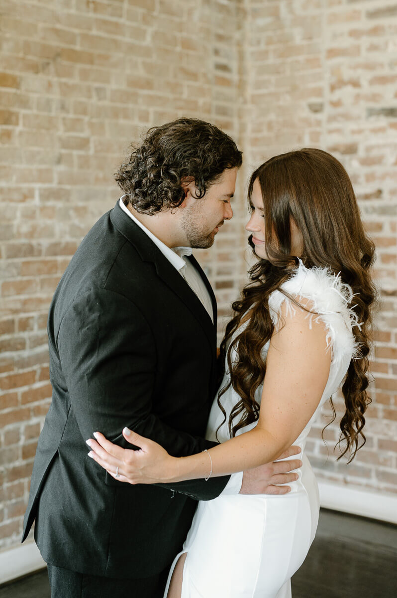 a couple at station 3 wedding venue