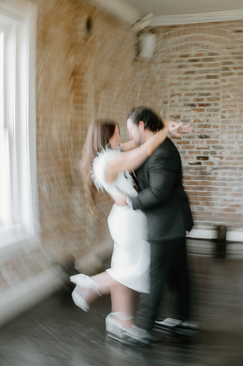 an artistic blurred photo of a couple at their engagement session