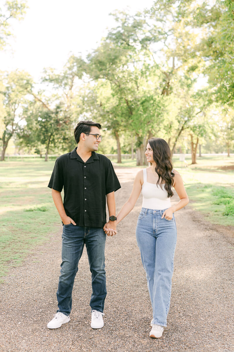 light and airy Houston engagement session