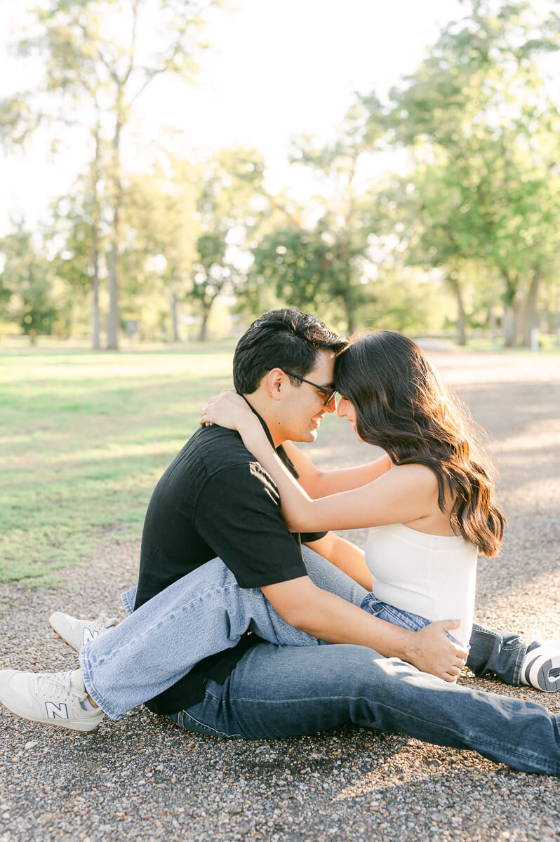 light and airy Houston engagement photography