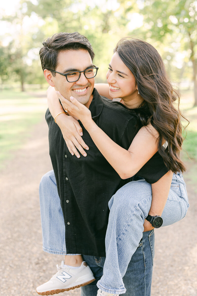 light and airy Houston engagement photography