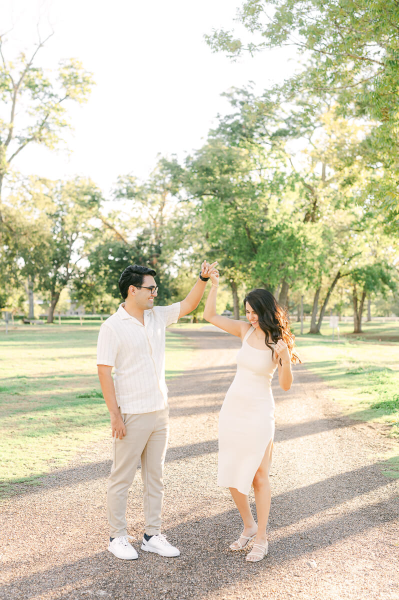 couple at their houston engagement photography session