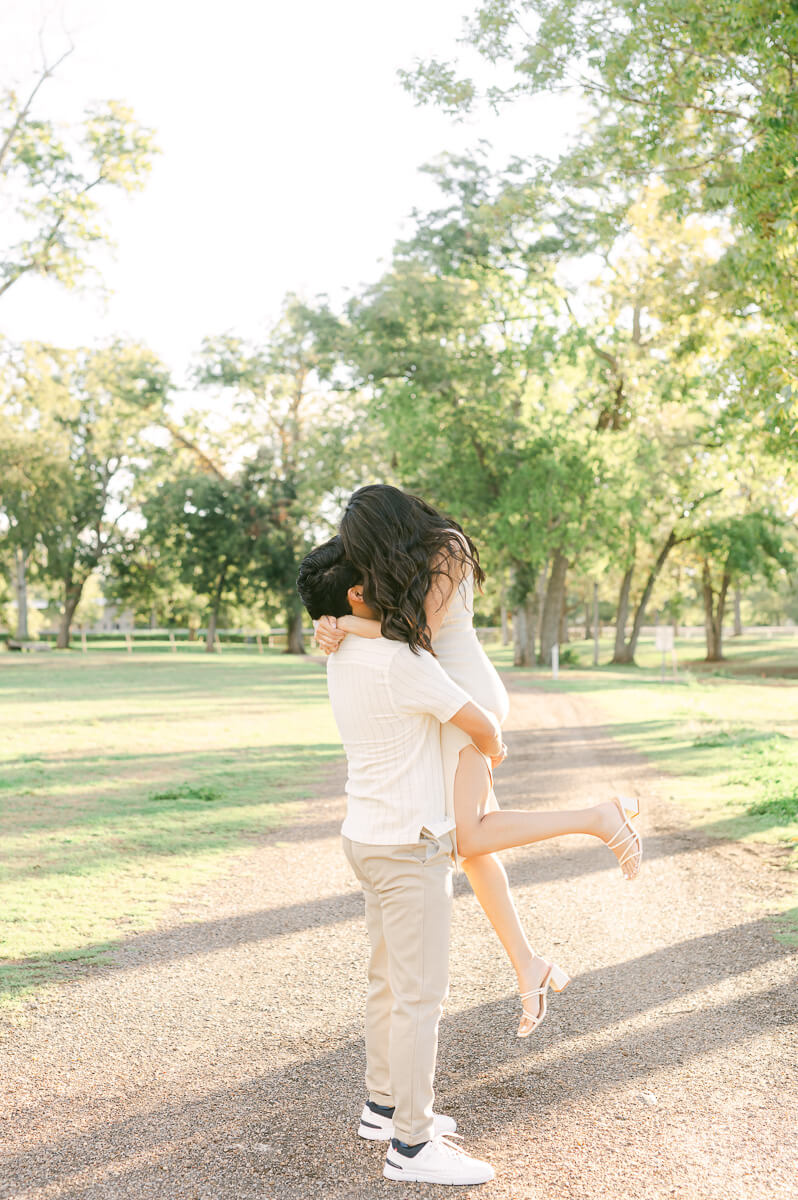 a couple during their Houston engagement session