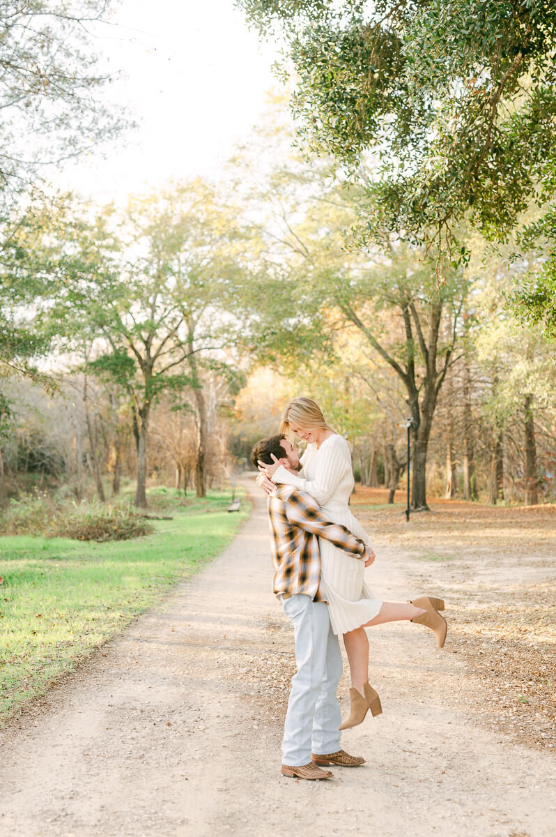 light and airy engagement session in cypress Texas