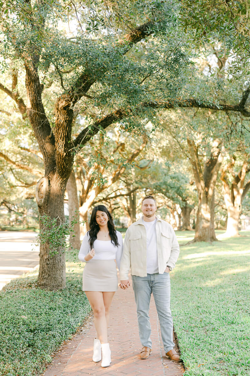 a couple at their houston engagement session