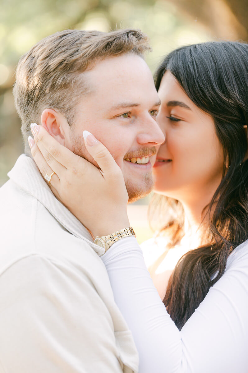 a couple at their houston engagement session