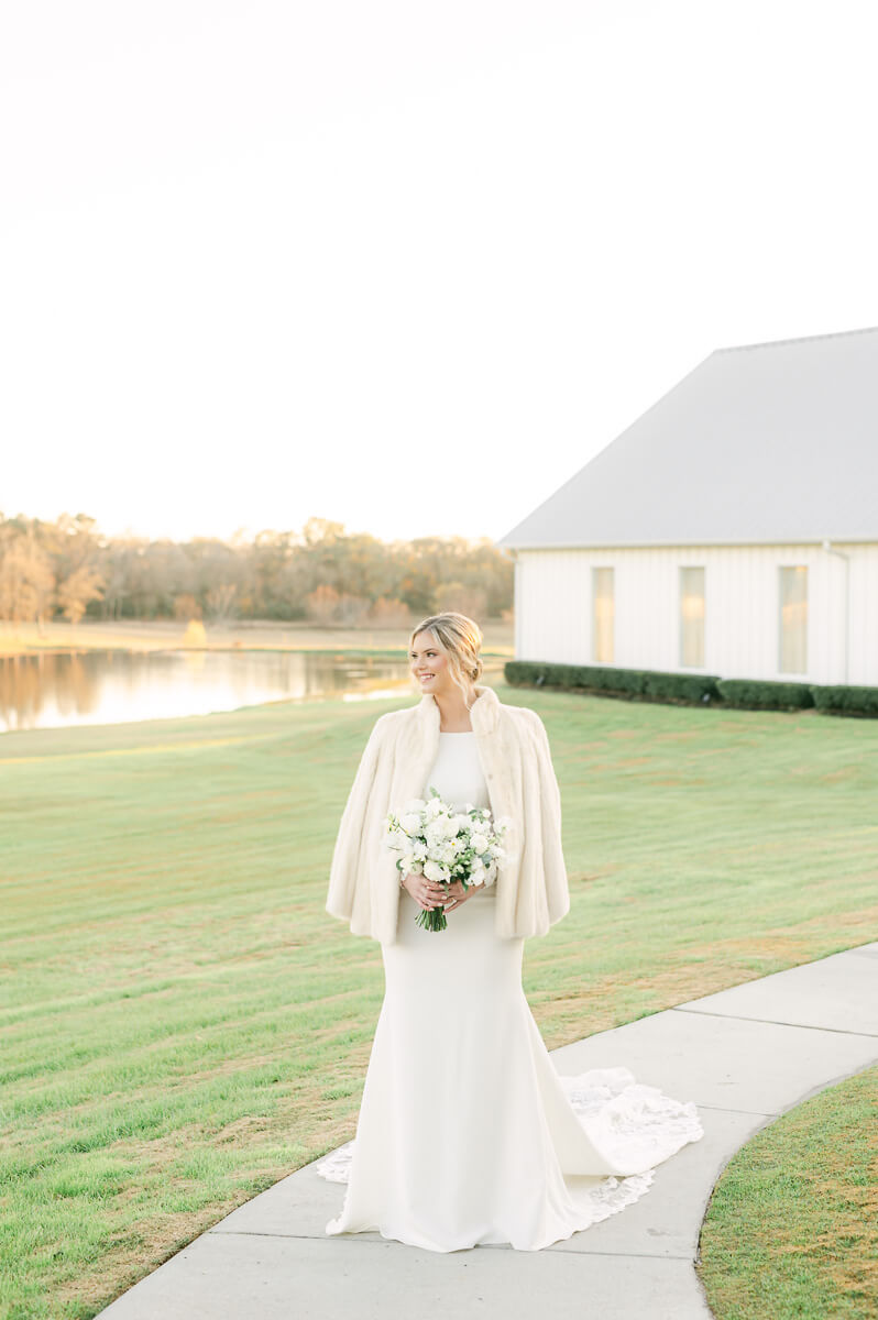 a bride at the farmhouse in montgomery