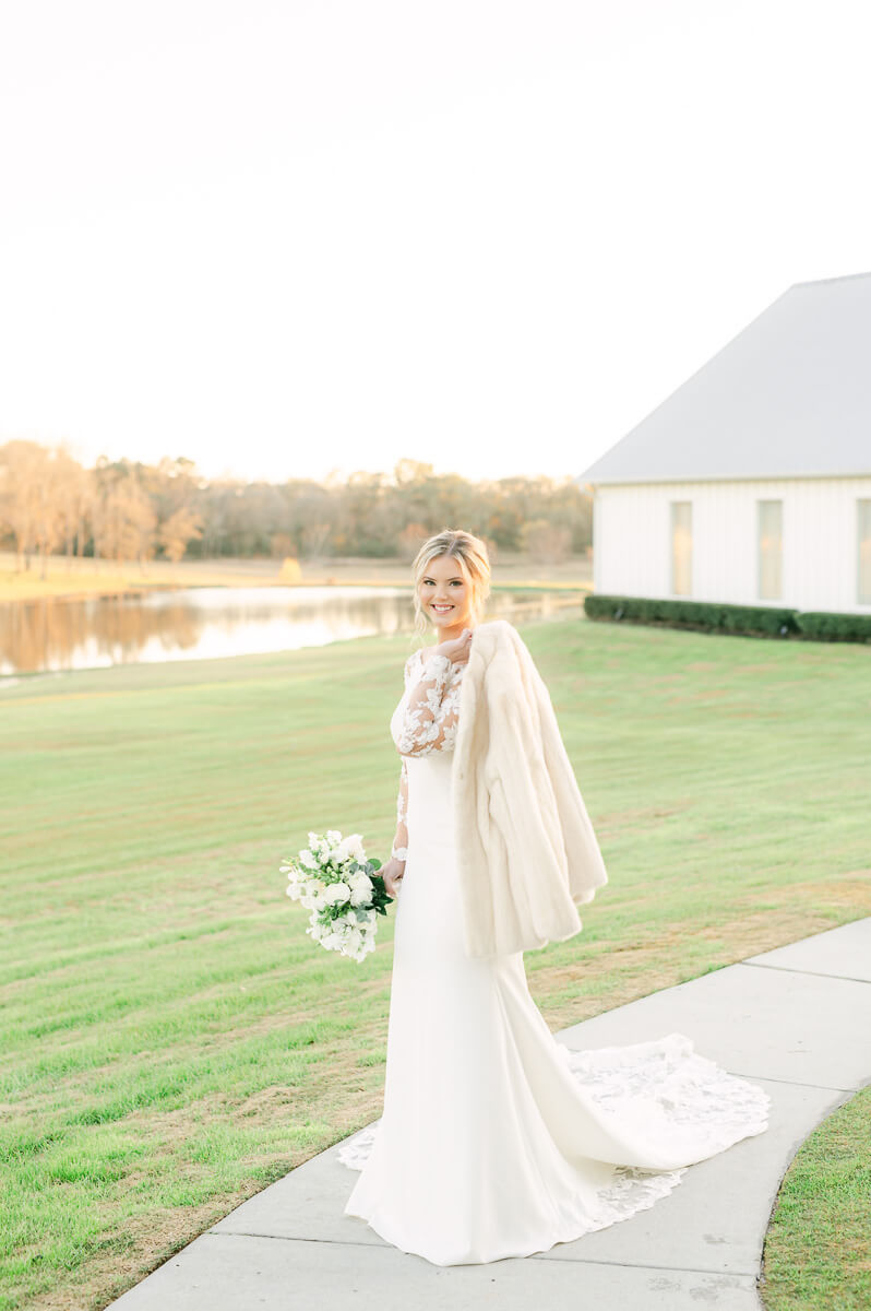 a bride at her houston bridal session