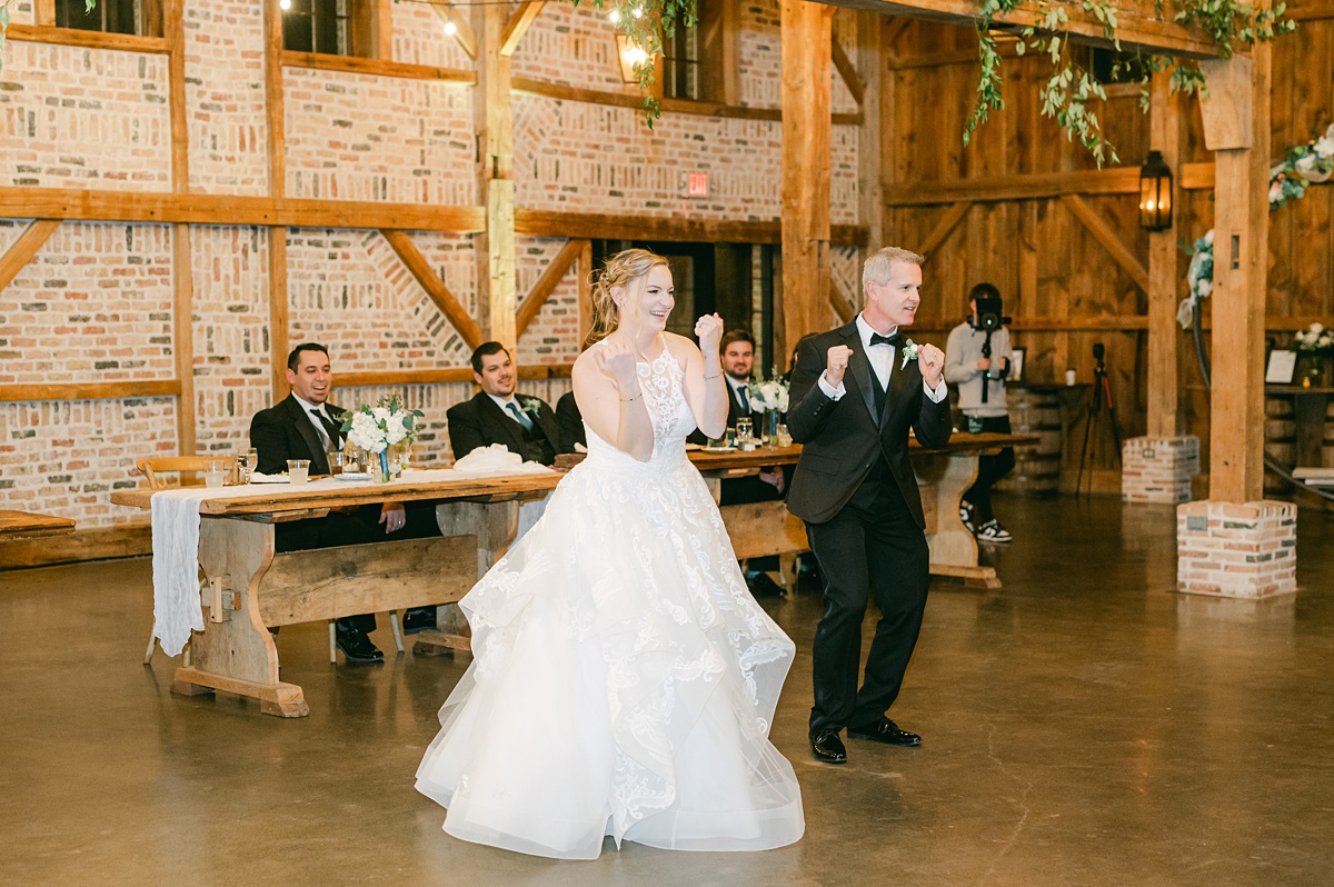 bride dancing with her father at her beckendorff farms wedding