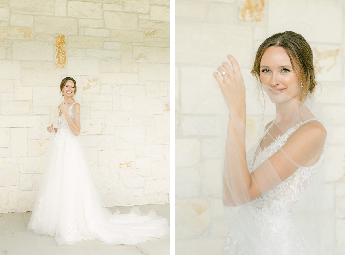 a bride at her briscoe manor photography session