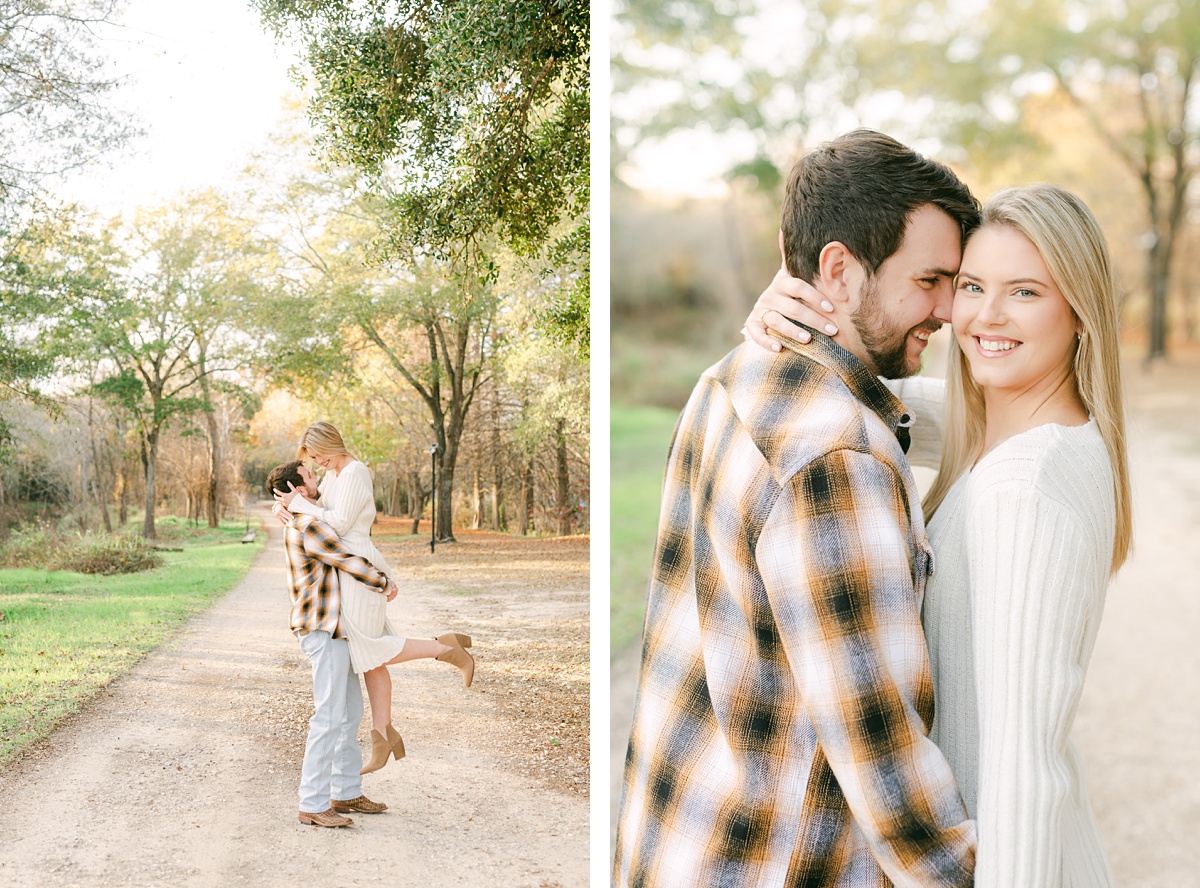 light and airy engagement session in cypress Texas