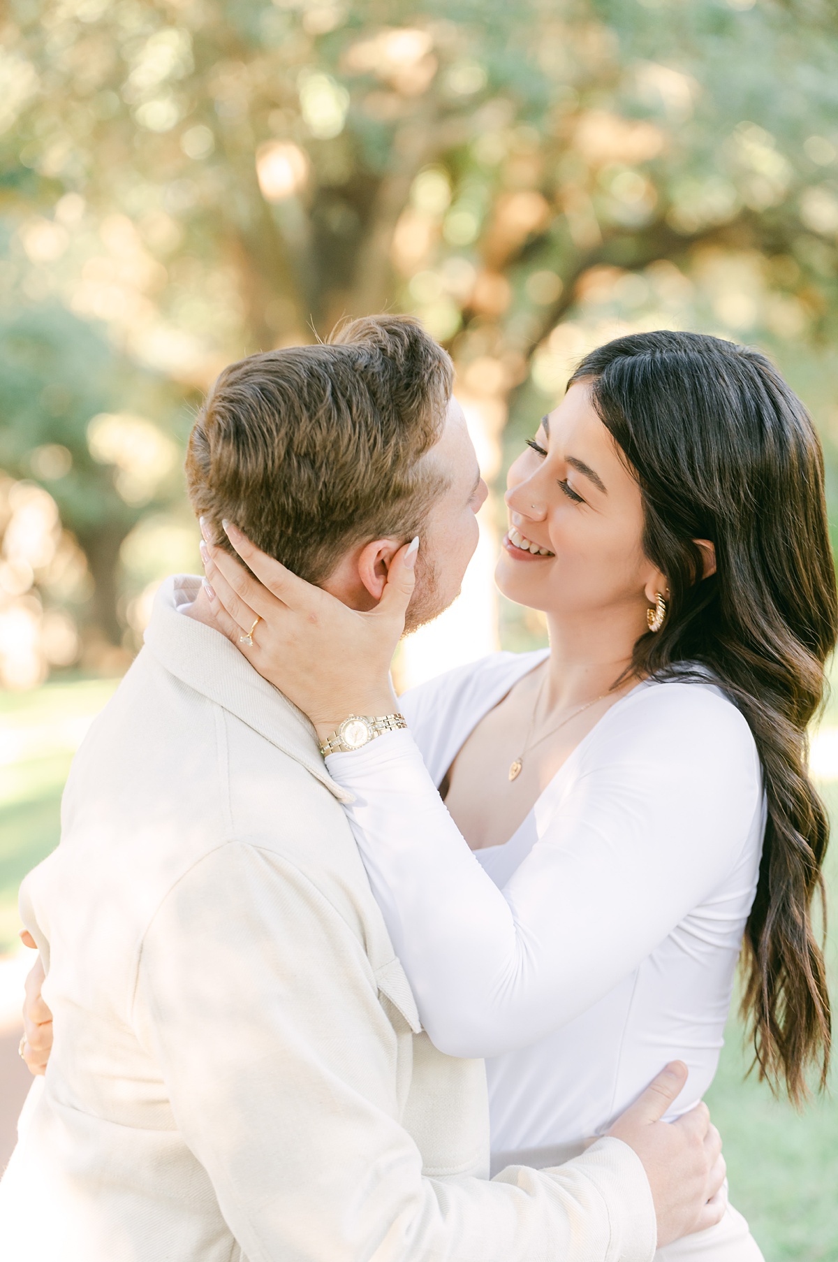 a couple at their houston engagement session