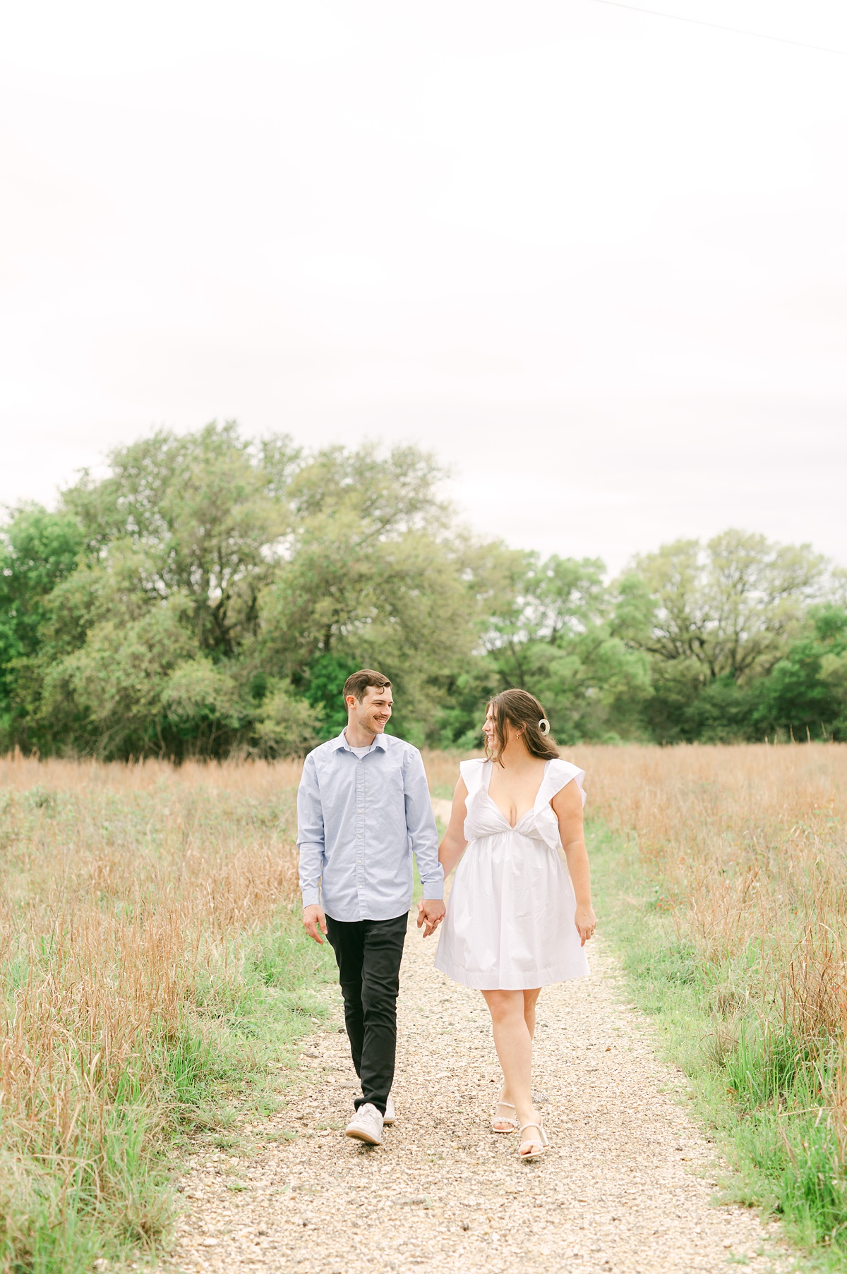 couple at brazos bend during their engagement session 