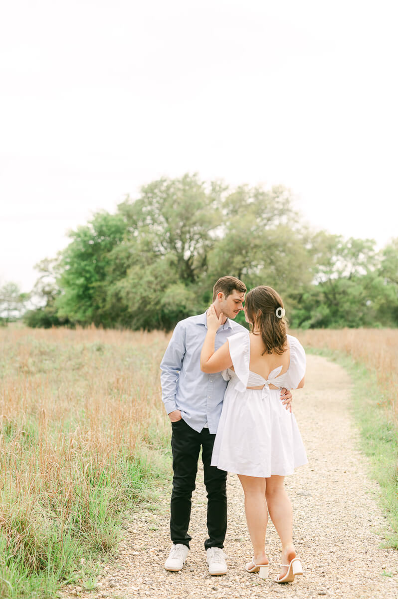 a couple at their houston engagement photography session