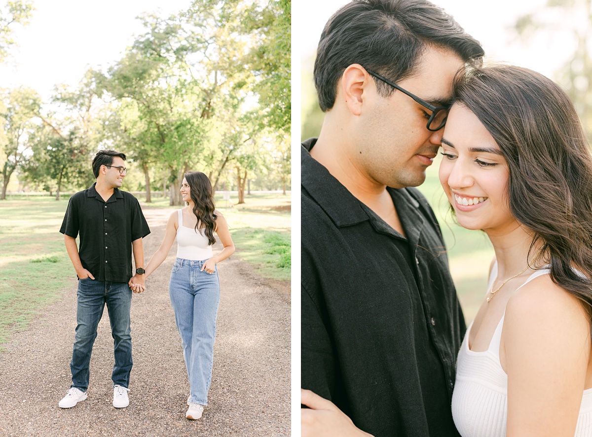 light and airy Houston engagement session