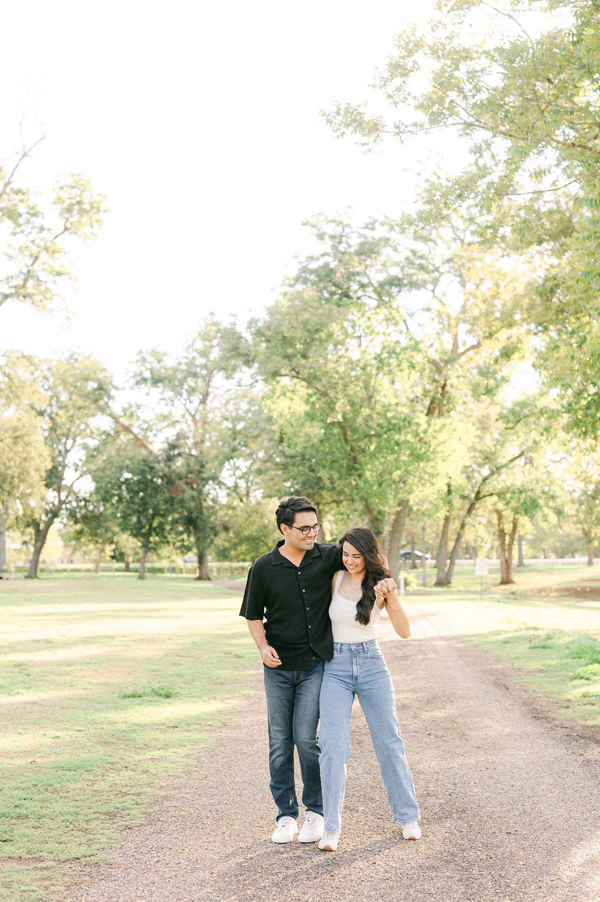 light and airy Houston engagement session