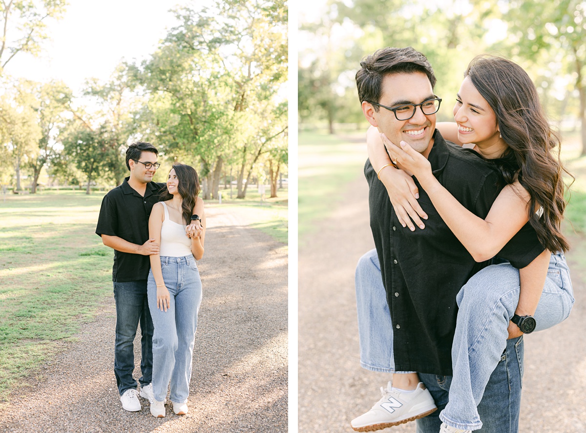 light and airy Houston engagement photography