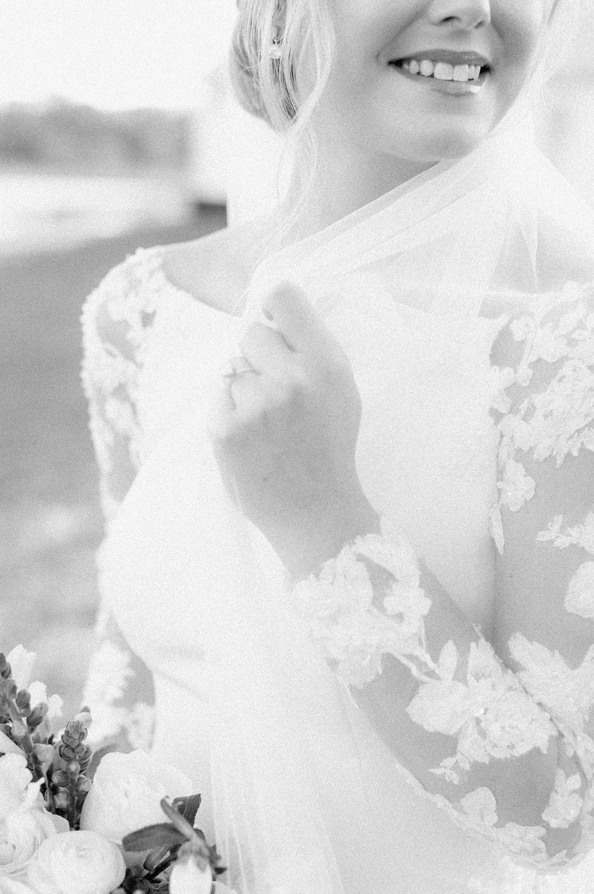 black and white photo of the farmhouse bridal photography