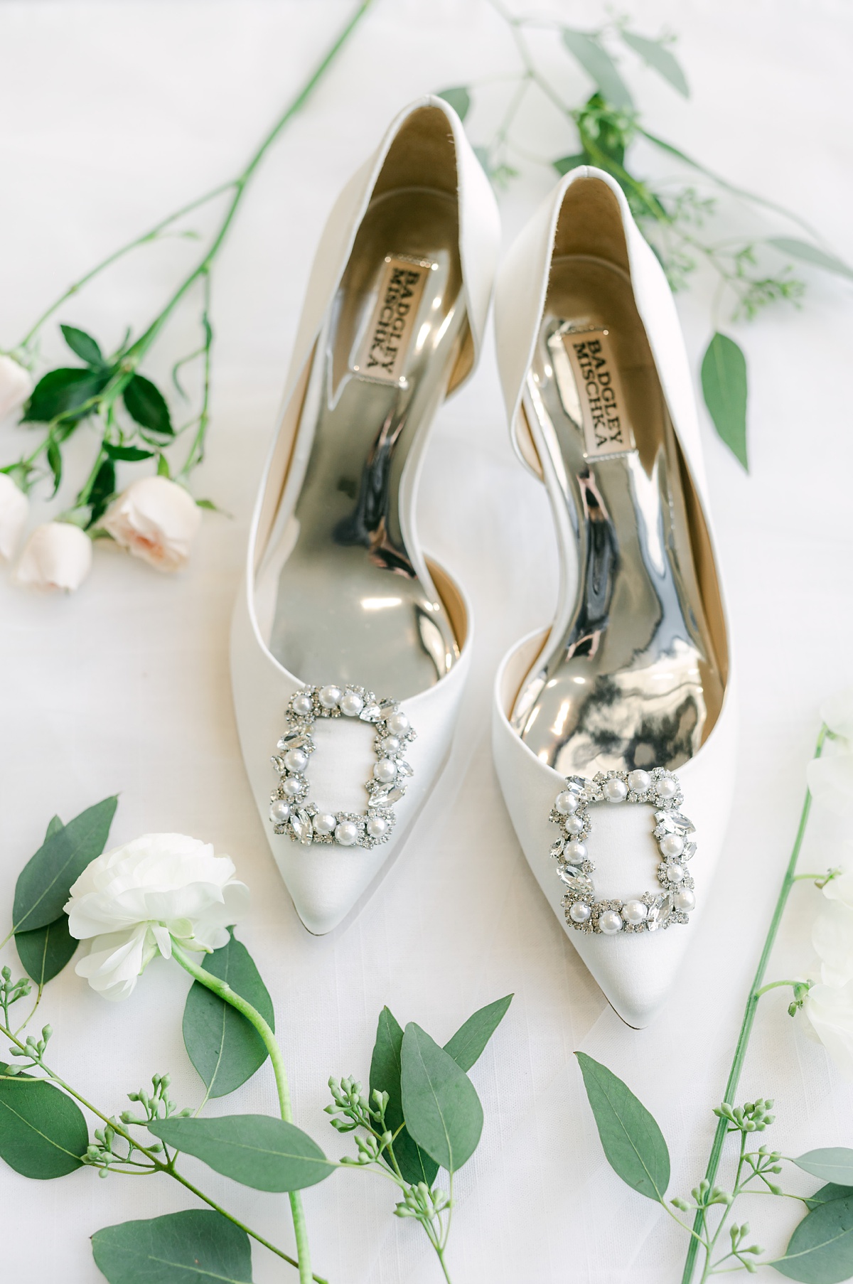 classic white bridal shoes at the farmhouse in montgomery 