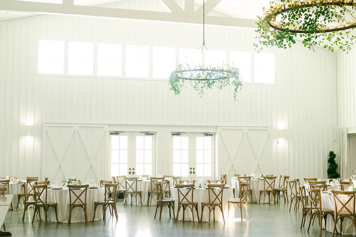 reception area at the farmhouse wedding venue 