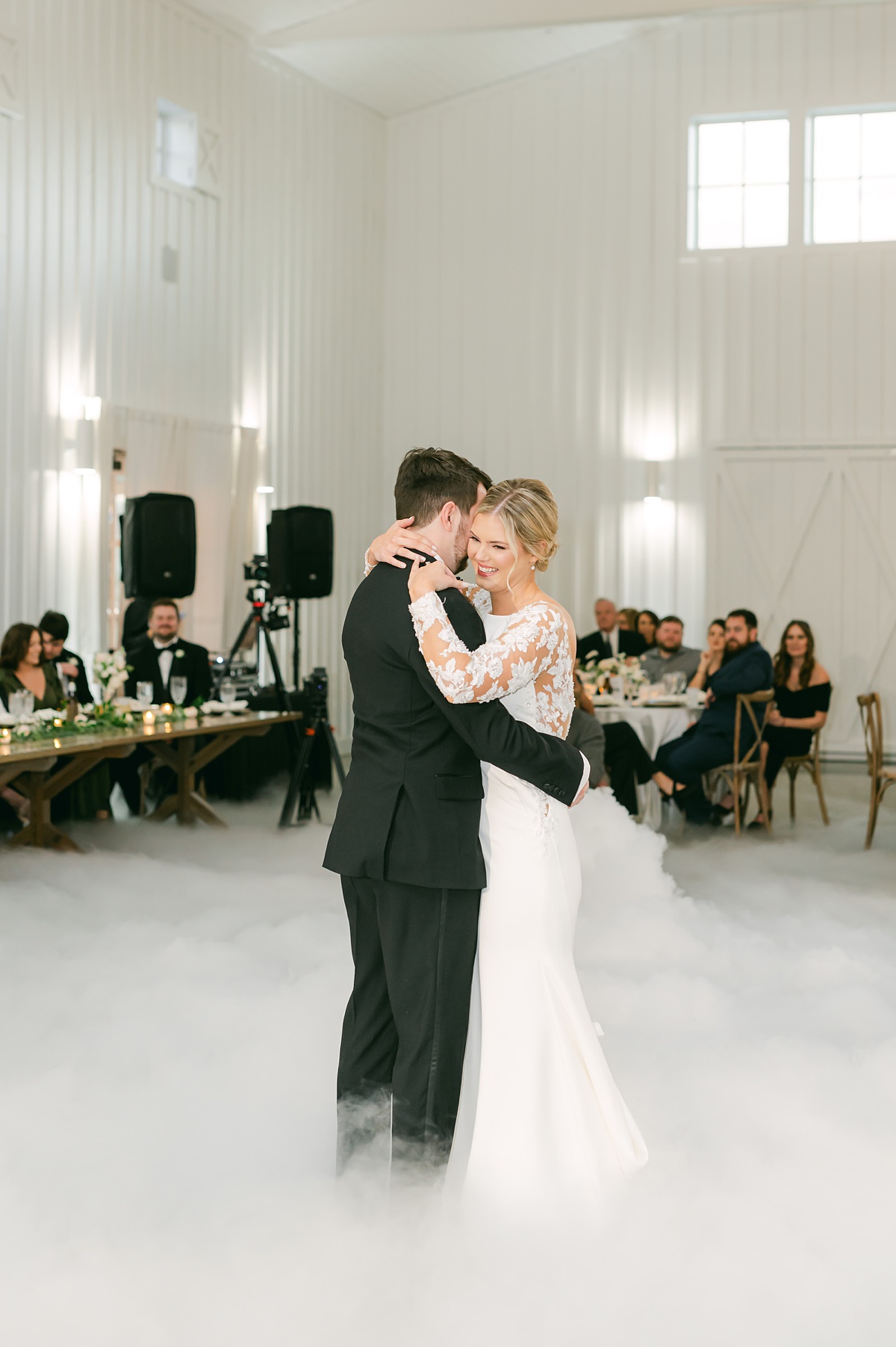 couple during their first dance with dancing on a cloud