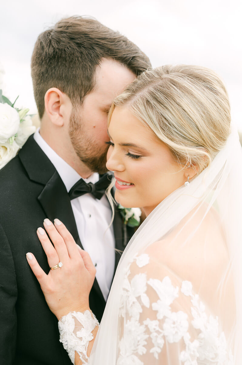 classic couple at their wedding at the farmhouse houston texas