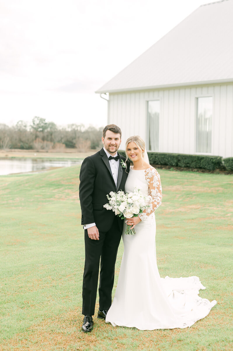 classic couple at their wedding at the farmhouse houston texas