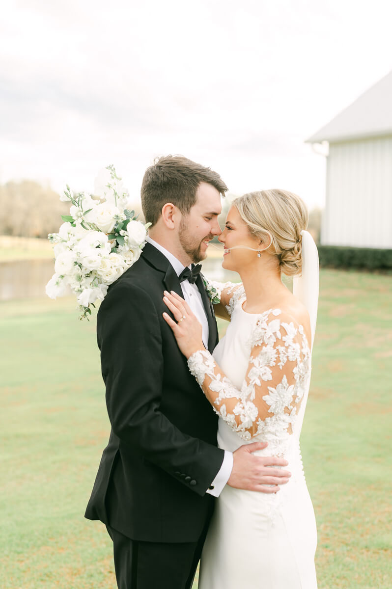 classic couple at their wedding at the farmhouse houston texas