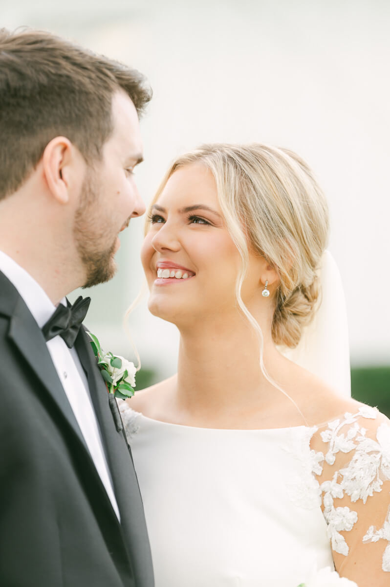 classic couple at their wedding at the farmhouse houston texas